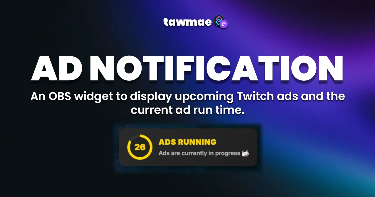 AD NOTIFICATION Streamer.bot Extension