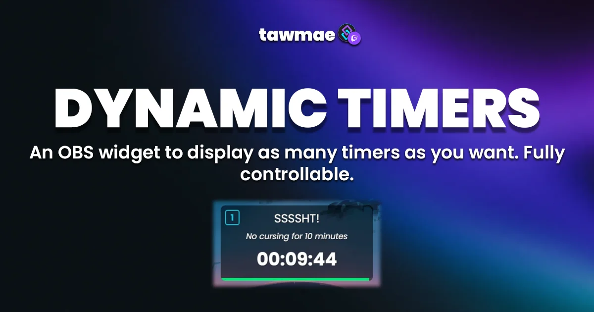 DYNAMIC TIMERS Streamer.bot Extension