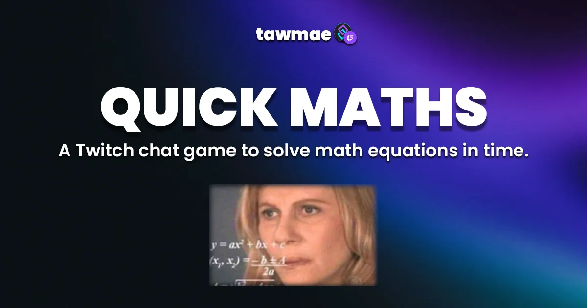 QUICK MATHS Streamer.bot Extension