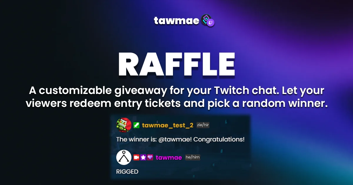 RAFFLE Streamer.bot Extension