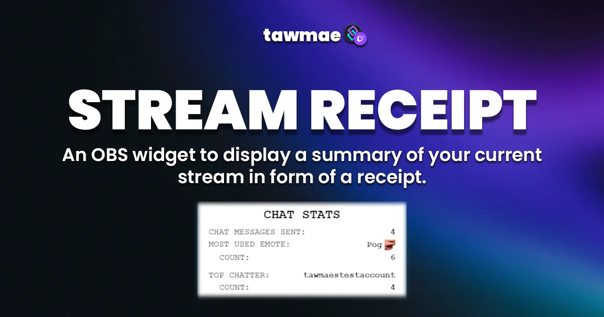 STREAM RECEIPT Streamer.bot Extension