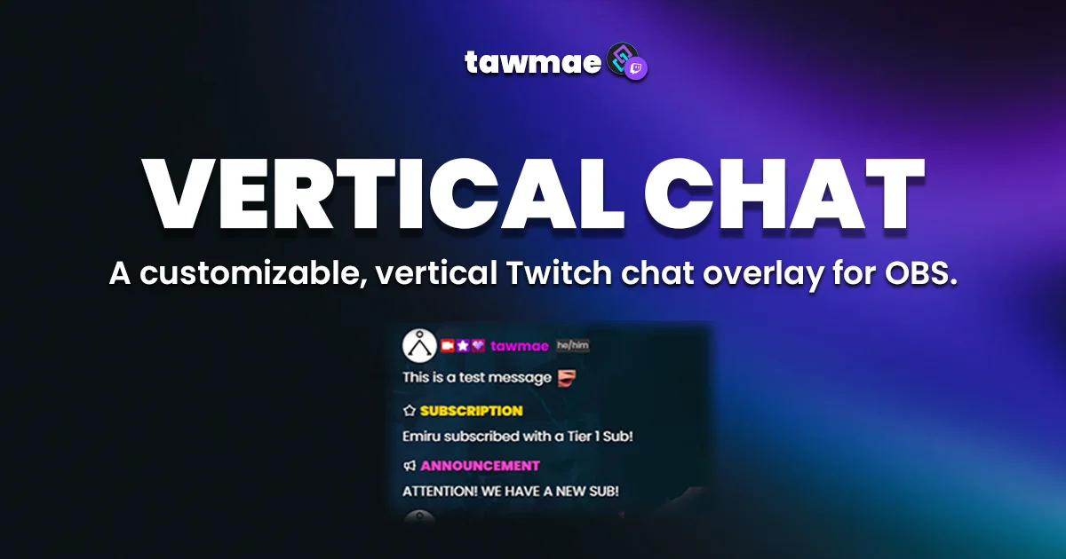 VERTICAL CHAT Streamer.bot Extension