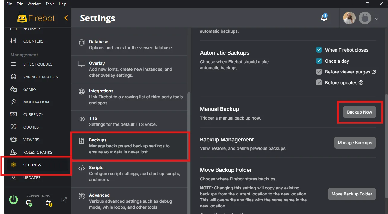 How To Export Firebot Points