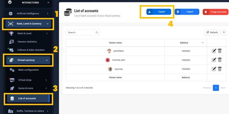 How To Export Wizebot Points
