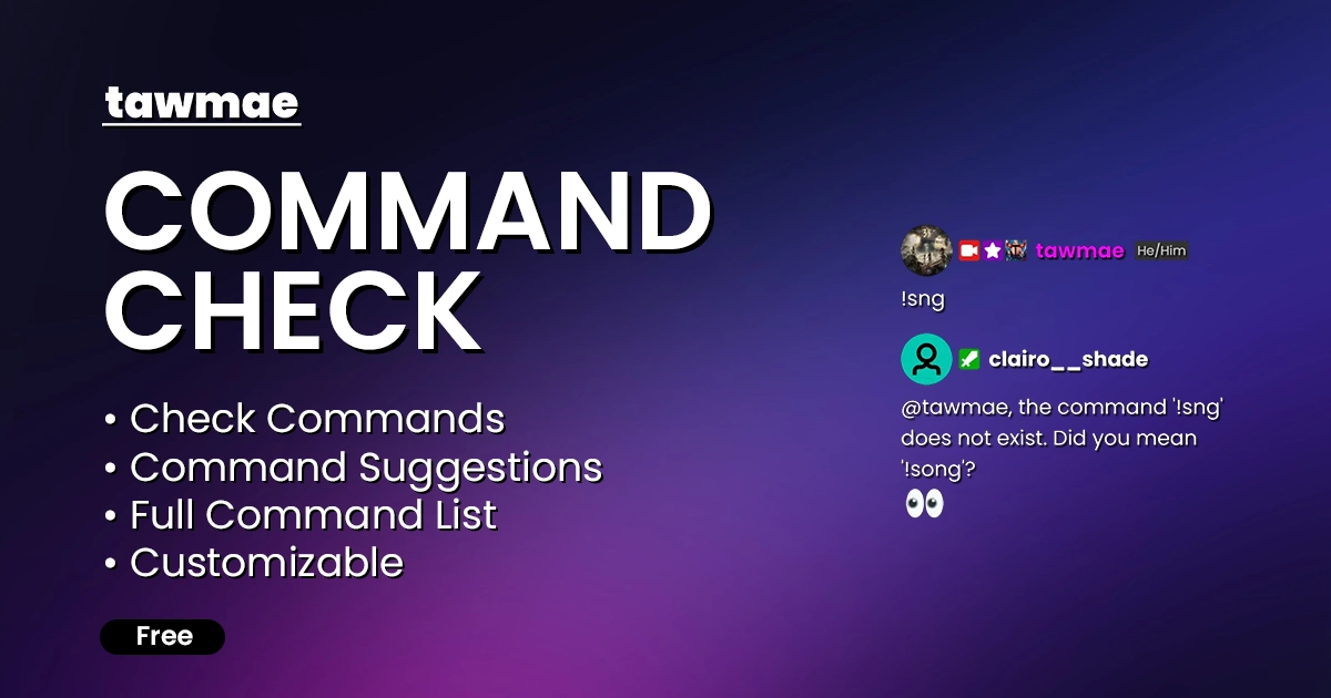 Command Check command helper preview